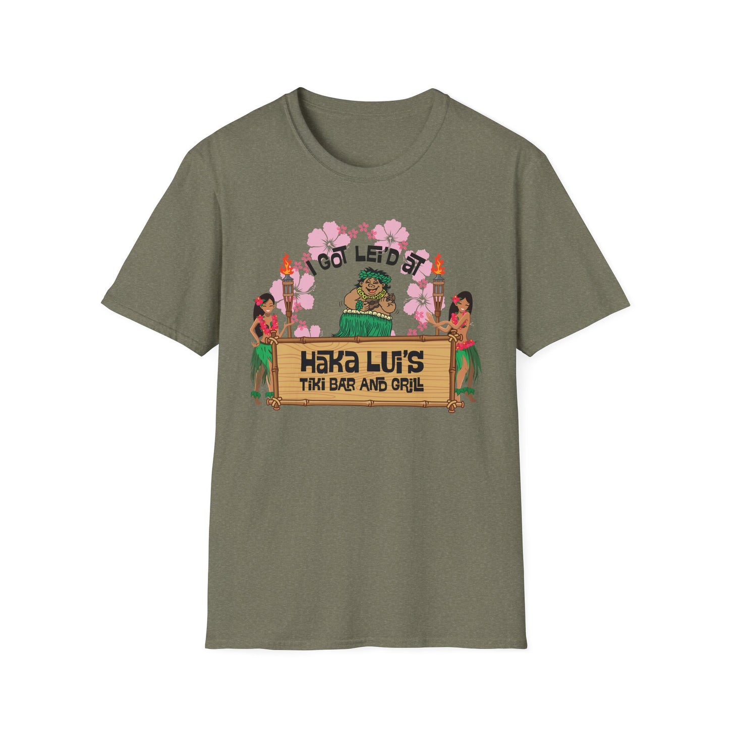 Big Back "I Got Lei'd" T-Shirt with Haka LUI's Grill Design, Casual Wear, Beach Vibes, Fun Gatherings, Summer BBQ, Unique Gift Idea