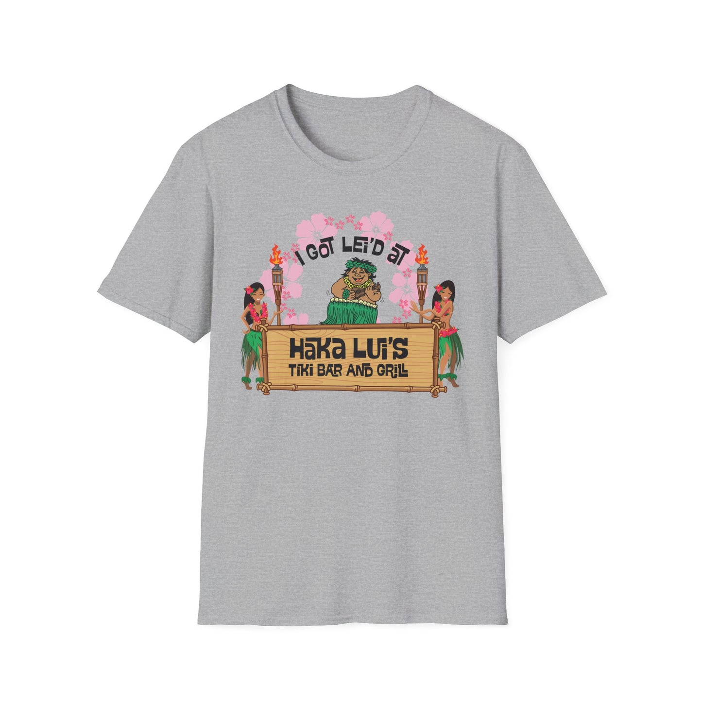 Big Back "I Got Lei'd" T-Shirt with Haka LUI's Grill Design, Casual Wear, Beach Vibes, Fun Gatherings, Summer BBQ, Unique Gift Idea
